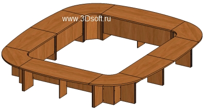 Базис: 3D проектирование стола для конференц-зала